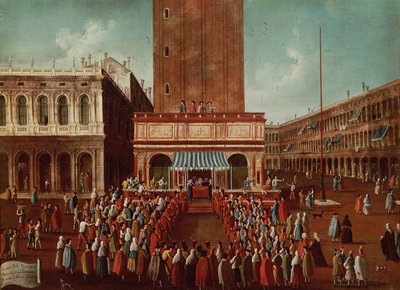 Öffentliche Lotterie an der Loggetta, der Piazza San Marco, Venedig von Gabriele Bella